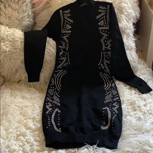 Mock neck sweater dress